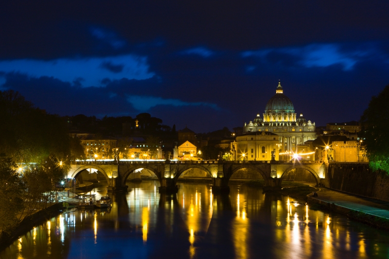 Vatican_City_by_night_Rome_Italy.jpg - The city-state came into existence by virtue of the Lateran Treaty in 1929, which spoke of it as a new creation (Preamble and Article III), not as a vestige of the much larger Papal States (756 to 1870) that had previously encompassed central Italy. Most of this territory was absorbed into the Kingdom of Italy in 1860, and the final portion, namely the city of Rome with a small area close to it, ten years later, in 1870.